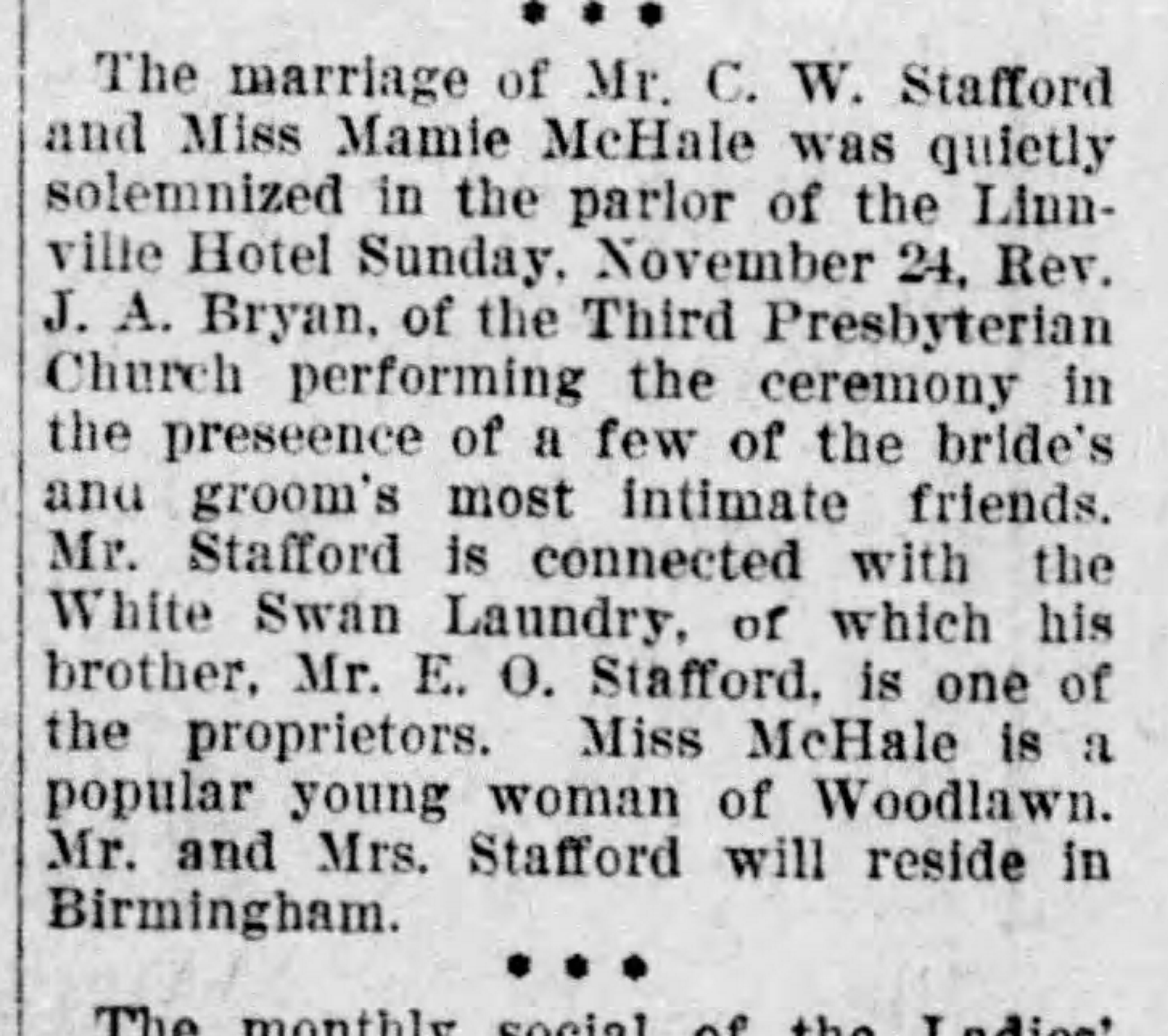 C.W. Stafford-Mamie McHale